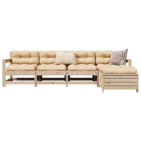 Gartensofa-Set 5-teilig aus massivem Kiefernholz von vidaXL, Gartensets - Ref: Foro24-3250852, Preis: 303,29 €, Rabatt: %