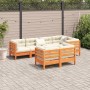 7-piece garden sofa set with wax-brown pine wood cushions by vidaXL, Garden sets - Ref: Foro24-3299497, Price: 679,75 €, Disc...