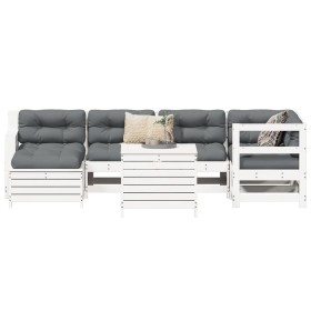 Gartensofa-Set 7-teilig aus massivem weißem Kiefernholz von vidaXL, Gartensets - Ref: Foro24-3250969, Preis: 559,99 €, Rabatt: %