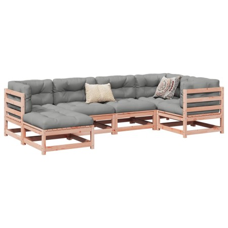 6-piece garden sofa set with Douglas fir wood cushions by vidaXL, Garden sets - Ref: Foro24-3299525, Price: 583,84 €, Discoun...