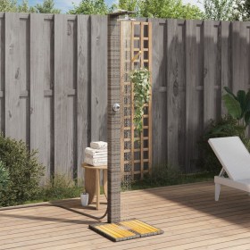 Outdoor shower PE rattan and gray acacia wood 50x55x224 cm by vidaXL, Pool and spa accessories - Ref: Foro24-368207, Price: 1...