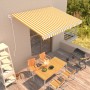 Retractable automatic awning in yellow and white, 400x300 cm. by vidaXL, Awnings - Ref: Foro24-3051201, Price: 438,59 €, Disc...