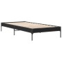 Estructura de cama madera de ingeniería y metal negra 90x190 cm de vidaXL, Camas y somieres - Ref: Foro24-845051, Precio: 73,...