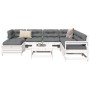 Gartensofa-Set 8-teilig aus massivem weißem Kiefernholz von vidaXL, Gartensets - Ref: Foro24-3250605, Preis: 512,86 €, Rabatt: %