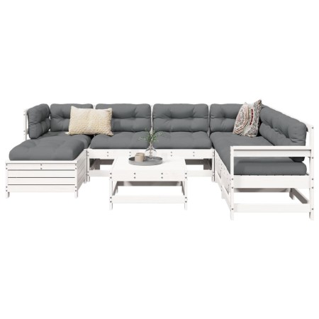 Garden sofa set 8 pieces solid white pine wood by vidaXL, Garden sets - Ref: Foro24-3250605, Price: 513,16 €, Discount: %