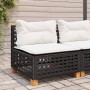 Gartensofa ohne Armlehnen mit schwarzen PE-Rattankissen von vidaXL, Outdoor-Sofas - Ref: Foro24-365926, Preis: 104,06 €, Raba...