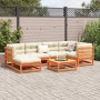 Gartensofa-Set 7-teilig aus massivem Kiefernholz, wachsbraun von vidaXL, Gartensets - Ref: Foro24-3299531, Preis: 426,78 €, R...