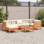 7-piece garden sofa set with wax-brown pine wood cushions by vidaXL, Garden sets - Ref: Foro24-3299538, Price: 598,99 €, Disc...