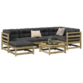 Gartensofa-Set 7-teilig aus imprägniertem Kiefernholz von vidaXL, Gartensets - Ref: Foro24-3299533, Preis: 381,99 €, Rabatt: %