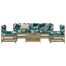 Gartensofa-Set 6-teilig aus imprägniertem Kiefernholz von vidaXL, Gartensets - Ref: Foro24-3250723, Preis: 363,99 €, Rabatt: %