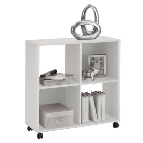 FMD Rolling shelf with 4 white compartments by FMD, Bookcases and shelves - Ref: Foro24-428785, Price: 110,98 €, Discount: %