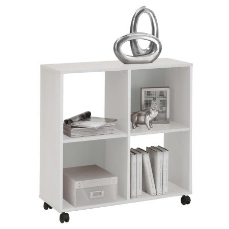 FMD Rolling shelf with 4 white compartments by FMD, Bookcases and shelves - Ref: Foro24-428785, Price: 120,13 €, Discount: %