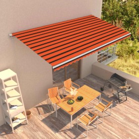 Retractable automatic awning in orange and brown, 600x300 cm. by vidaXL, Awnings - Ref: Foro24-3051208, Price: 597,41 €, Disc...