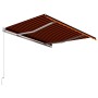 Toldo retráctil manual naranja y marrón 350x250 cm de vidaXL, Toldos - Ref: Foro24-3051211, Precio: 247,23 €, Descuento: %