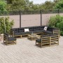 Gartensofa-Set 11-teilig aus imprägniertem Kiefernholz von vidaXL, Gartensets - Ref: Foro24-3299488, Preis: 600,99 €, Rabatt: %