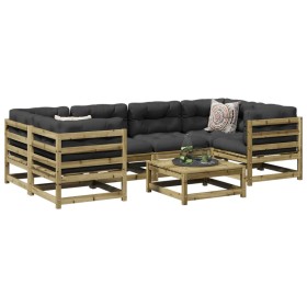 Gartensofa-Set 7-teilig aus imprägniertem Kiefernholz von vidaXL, Gartensets - Ref: Foro24-3299311, Preis: 393,99 €, Rabatt: %