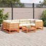 7-piece garden sofa set with wax-brown pine wood cushions by vidaXL, Garden sets - Ref: Foro24-3299313, Price: 763,84 €, Disc...