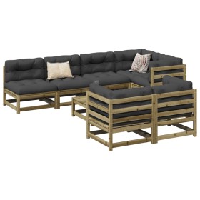 Gartensofa-Set 8-teilig aus imprägniertem Kiefernholz von vidaXL, Gartensets - Ref: Foro24-3299345, Preis: 446,99 €, Rabatt: %