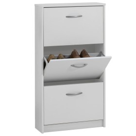 FMD Shoe cabinet with 3 tilting compartments white by FMD, Shoe racks and shoe organizers - Ref: Foro24-428789, Price: 118,99...