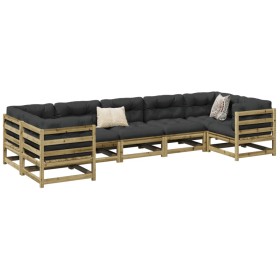 7-teiliges Gartensofa-Set mit Kissen aus imprägniertem Kiefernholz von vidaXL, Gartensets - Ref: Foro24-3299621, Preis: 740,9...