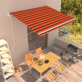 Retractable automatic awning in orange and brown, 400x300 cm. by vidaXL, Awnings - Ref: Foro24-3051203, Price: 509,34 €, Disc...