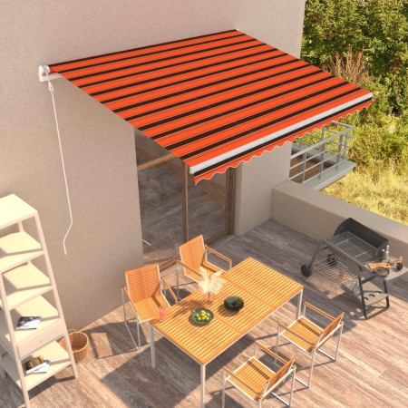 Toldo automático retráctil naranja y marrón 400x300 cm de vidaXL, Toldos - Ref: Foro24-3051203, Precio: 509,34 €, Descuento: %