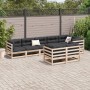 8-teilige Gartensofagarnitur mit Kissen aus massivem Kiefernholz von vidaXL, Gartensets - Ref: Foro24-3299504, Preis: 818,42 ...