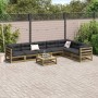 8-piece garden sofa set with impregnated pine wood cushions by vidaXL, Garden sets - Ref: Foro24-3299481, Price: 763,18 €, Di...