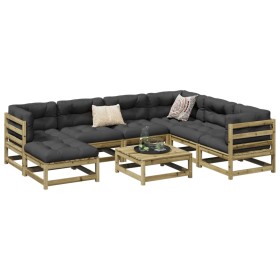 8-piece garden sofa set with impregnated pine wood cushions by vidaXL, Garden sets - Ref: Foro24-3299559, Price: 748,13 €, Di...