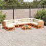 9-piece garden sofa set with wax-brown pine wood cushions by vidaXL, Garden sets - Ref: Foro24-3299586, Price: 956,34 €, Disc...