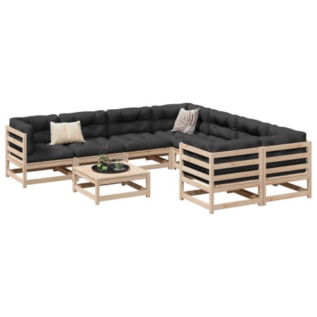 9-piece garden sofa set with solid pine wood cushions by vidaXL, Garden sets - Ref: Foro24-3299370, Price: 830,30 €, Discount: %