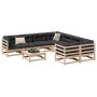 9-piece garden sofa set with solid pine wood cushions by vidaXL, Garden sets - Ref: Foro24-3299370, Price: 830,30 €, Discount: %