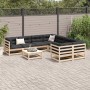 9-teiliges Gartensofa-Set mit Kissen aus massivem Kiefernholz von vidaXL, Gartensets - Ref: Foro24-3299370, Preis: 830,30 €, ...