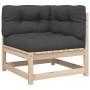 9-teiliges Gartensofa-Set mit Kissen aus massivem Kiefernholz von vidaXL, Gartensets - Ref: Foro24-3299370, Preis: 830,30 €, ...