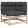 9-teiliges Gartensofa-Set mit Kissen aus massivem Kiefernholz von vidaXL, Gartensets - Ref: Foro24-3299512, Preis: 861,69 €, ...