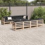 9-teiliges Gartensofa-Set mit Kissen aus massivem Kiefernholz von vidaXL, Gartensets - Ref: Foro24-3299358, Preis: 827,99 €, ...