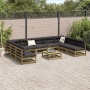 10-teilige Gartensofagarnitur mit Kissen aus imprägniertem Kiefernholz von vidaXL, Gartensets - Ref: Foro24-3299599, Preis: 9...