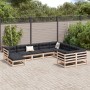 10-teilige Gartensofagarnitur mit Kissen aus massivem Kiefernholz von vidaXL, Gartensets - Ref: Foro24-3299640, Preis: 934,31...