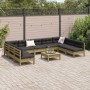 10-piece garden sofa set with impregnated pine wood cushions by vidaXL, Garden sets - Ref: Foro24-3299602, Price: 851,95 €, D...