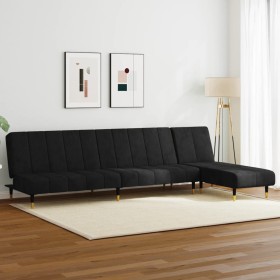 Zweiteilige Sofagarnitur aus schwarzem Samt von vidaXL, Sofas - Ref: Foro24-3216298, Preis: 374,99 €, Rabatt: %