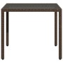 Garden table glass surface PE rattan brown 90x90x75 cm by vidaXL, Garden tables - Ref: Foro24-365587, Price: 113,87 €, Discou...