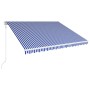 Toldo automático retráctil azul y blanco 400x300 cm de vidaXL, Toldos - Ref: Foro24-3051199, Precio: 438,31 €, Descuento: %