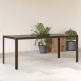 Mesa de jardín superficie de vidrio ratán PE marrón 190x90x75cm de vidaXL, Mesas de jardín - Ref: Foro24-365593, Precio: 174,...