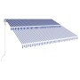 Toldo automático retráctil azul y blanco 400x300 cm de vidaXL, Toldos - Ref: Foro24-3051199, Precio: 438,31 €, Descuento: %