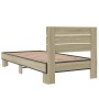 Estructura cama madera ingeniería metal roble Sonoma 75x190 cm de vidaXL, Camas y somieres - Ref: Foro24-845748, Precio: 94,5...