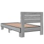 Estructura cama madera ingeniería metal gris Sonoma 90x190 cm de vidaXL, Camas y somieres - Ref: Foro24-845755, Precio: 100,6...