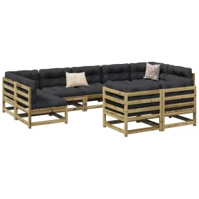 Gartensofa-Set 9-teilig aus imprägniertem Kiefernholz von vidaXL, Gartensets - Ref: Foro24-3299628, Preis: 509,63 €, Rabatt: %