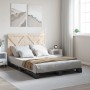 Bed frame with gray pine wood headboard 160x200 cm by vidaXL, Beds and slatted bases - Ref: Foro24-3281583, Price: 219,99 €, ...