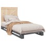 Estructura de cama con cabecero madera de pino gris 90x200 cm de vidaXL, Camas y somieres - Ref: Foro24-3281562, Precio: 134,...