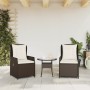 Garden recliners 2 pcs brown synthetic rattan by vidaXL, Garden chairs - Ref: Foro24-368653, Price: 198,26 €, Discount: %